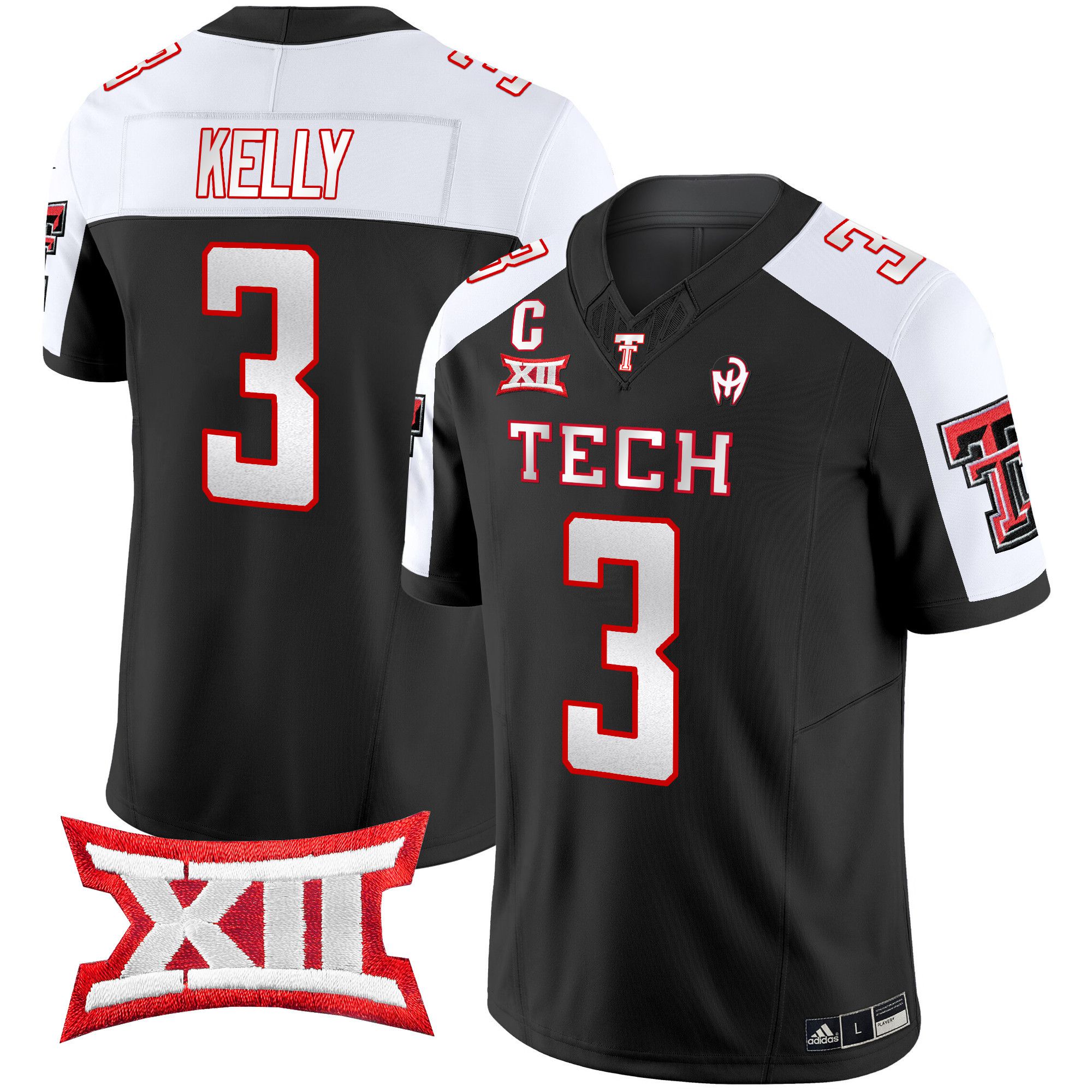 Men Texas Tech Red Raiders #3 Kelly Black 2024 Patrick Mahomes Symbol Vapor Limited NCAA Jersey